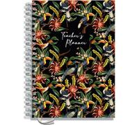 Teacher Planner 2026-2027 A4 size by Pirongs | 5 Lesson Planner for Teachers | Page a day | Undated, Hardback, Wiro-bound Teachers Planner - Jungle