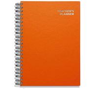 Teacher Planner 2026-2027 A4 size by Pirongs | 5 Lesson Planner for Teachers | Page a day | Undated, Hardback, Wiro-bound Teachers Planner - Orange