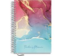 Teacher Planner 2026-2027 A4 size by Pirongs | 5 Lesson Planner for Teachers | Page a day | Undated - Rose Tide