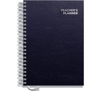 Teacher Planner 2026-2027 A4 Size by Pirongs | 6 Lesson Dated Planner for Teachers | Page a Day | Dated, Hardback, Wiro-Bound Teachers Planner - Navy
