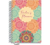 Teacher Planner 2026-2027 A4 size by Pirongs | 7 Lesson Planner for Teachers | Page a day | Undated, Hardback, Wiro-bound Teachers Planner - Mandala