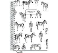 Teacher Planner 2026-2027 A4 size by Pirongs | 7 Lesson Planner for Teachers | Page a day | Undated, Hardback, Wiro-bound Teachers Planner - Zebra