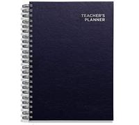 Teacher Planner 2026-2027 A4 size by Pirongs | 8 Lesson Planner for Teachers | Page a day | Undated, Hardback, Wiro-bound Teachers Planner - Navy