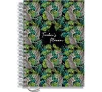 Teacher Planner 2026-2027 A4 size by Pirongs | 8 Lesson Planner for Teachers | Page a day | Undated, Hardback, Wiro-bound Teachers Planner - Leopards