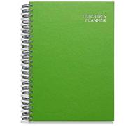 Teacher Planner 2026-2027 A4 size by Pirongs | 8 Lesson Planner for Teachers | Page a day | Undated, Hardback, Wiro-bound Teachers Planner - Green