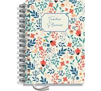 Teacher Planner 2026-2027 A5 size by Pirongs | 5 Lesson Planner for Teachers | Page a day | DATED, Hardback, Wiro-bound Teachers Planner - Floral