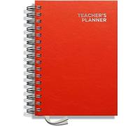 Teacher Planner 2026-2027 A5 size by Pirongs | 5 Lesson Planner for Teachers | Page a day | Undated, Hardback, Wiro-bound Teachers Planner - Red