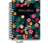 Teacher Planner 2026-2027 A5 size by Pirongs | 5 Lesson Planner for Teachers | Page a day | Undated, Hardback, Wiro-bound Teachers Planner - Tropical Floral