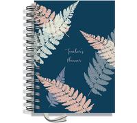 Teacher Planner 2026-2027 A5 size by Pirongs | 6 Lesson Planner for Teachers | Page a day | DATED, Hardback, Wiro-bound Teachers Planner - Fern