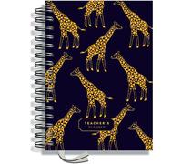 Teacher Planner 2026-2027 A5 size by Pirongs | 6 Lesson Planner for Teachers | Page a day | DATED, Hardback, Wiro-bound Teachers Planner - Giraffe