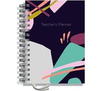 Teacher Planner 2026-2027 A5 size by Pirongs | 6 Lesson Planner for Teachers | Page a day | DATED, Hardback, Wiro-bound Teachers Planner - Abstract