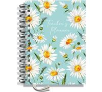 Teacher Planner 2026-2027 A5 size by Pirongs | 6 Lesson Planner for Teachers | Page a day | DATED, Hardback, Wiro-bound Teachers Planner - New Daisy
