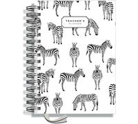 Teacher Planner 2026-2027 A5 size by Pirongs | 6 Lesson Planner for Teachers | Page a day | DATED, Hardback, Wiro-bound Teachers Planner - Zebra