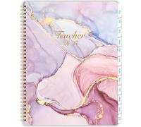 Teacher Planner 2026-2027 - Weekly and Monthly Teacher Lesson Planner 2026-2027, Aug 2026 -Jul 2027, 21×28 cm, Wirebound - Pastel Purple and Pink