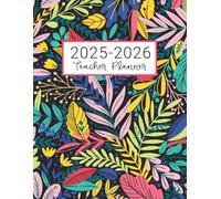 Teacher Planner: Lesson Plan for Class Organization | Weekly and Monthly Agenda | Academic Year August - July | Dark Tropical Floral Print (2023-2024)