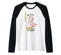 Teacher Porch Goose We Test At Dawn Test Day Coordinator Raglan Baseball Tee