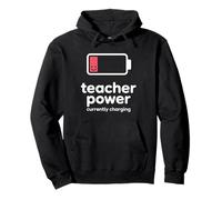 Teacher Power Low Energy Funny Tired Educator End Of Year Pullover Hoodie