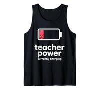 Teacher Power Low Energy Funny Tired Educator End of Year Tank Top
