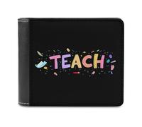 Teacher Printed Bifold Wallet with Hidden Compartments Pocket Money and Credit Card Holder for Men Women