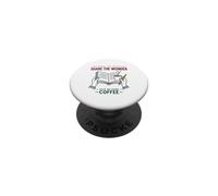 Teacher Reading Open the Book Share the Wonder Coffee PopSockets Adhesive PopGrip