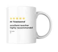 Teacher Review Mug Gift | TA Review Mug Gift | Personalised Dye Sublimated White Mug (Teacher)