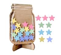 Teacher Reward Jar - Rainbow Incentive Jar | Reward Jar with Star Tokens | Wooden Behavior Chart | 25 Star Teaching Tool, Pretty Portable Helper