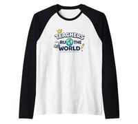 Teacher Runs The World Teacher Appreciation Educators Gifts Raglan Baseball Tee