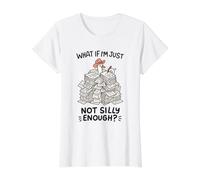 Teacher School Test Goose Not Silly Enough Funny Value Graphic T-Shirt, Women, White, XL