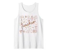 Teacher Season Teaching Cute Autumn School Fall Cozy Teach Tank Top