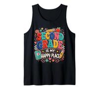 Teacher Second Grade is My Place Back to School Womens Tank Top
