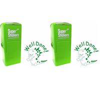 Teacher Stamp | Education Marking Stamp | Reward Stamps for School - Well Done Dinosaur (Pack of 2)