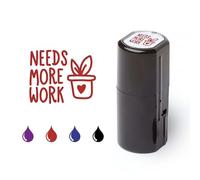 Teacher Stamp Set, Colorful Motivate Student Stamps, Classroom School Supplies, Unique Gift (Needs More Work, Red)