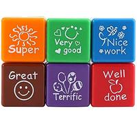 Teacher Stamp Set, Self-Inking Rubber Stamps Motivation School Grading Super/Very Good/Nice Work/Great/Well Done/Terrific Encouragement ToysNice Processed
