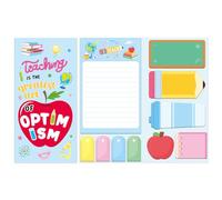 Teacher Sticky Notes Set, Teaching Supplies Shaped Pads - to Do List & Writing Memo Notepads | Teacher Appreciation Gift for School Office