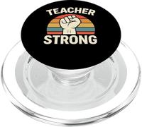 Teacher Strong Fist Retro Graphic Empowerment Quote PopSockets PopGrip for MagSafe