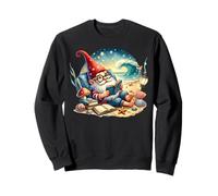 Teacher Summer Gnome Dad Reading A Book On The Beach Lover Sweatshirt