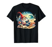 Teacher Summer Gnome Dad Reading A Book On The Beach Lover T-Shirt