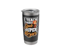 Teacher Superhero I Teach Third Grade Superheroes Stainless Steel Insulated Tumbler