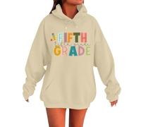 Teacher Sweatshirt without Hood for Women: First Day of School Sweatshirt without Hood Teacher Outfit for Back to School Graphic Sweatshirt Collar Pullover Women, red, XXL