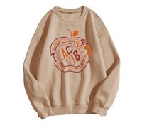 Teacher T-Shirt for Women Premium Design for Back to School Holiday Anniversary Holidays Graphic Top Without, khaki, XL