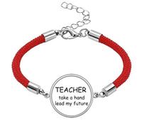 Teacher Take A Hand Lead My Future Lucky Red String Bracelet Rope Bracelet Handmade