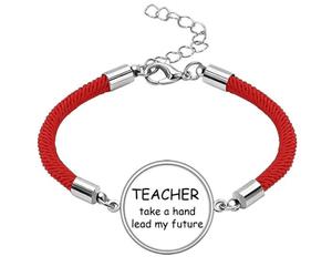 Teacher Take A Hand Lead My Future Lucky Red String Bracelet Rope Bracelet Handmade