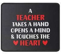 Teacher Takes A Hand, Opens A Mind & Touches The Heart Teacher Mousemat Soft Desk Mat Comfortable Mousepad For Pc Home Work 25X30Cm