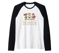 Teacher Teach Kids to Share Care and Be Fair Back to School Raglan Baseball Tee
