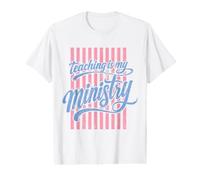 Teacher Teaching is My Ministry Funny Faith Retro Value Graphic T-Shirt