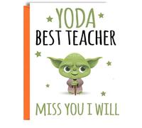 Teacher thank you card collection appreciation teaching assistant nursery mentor end of term leaving school card (Yoda best Teacher)