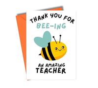 Teacher thank you card collection appreciation teaching assistant nursery mentor end of term leaving school card (Bumble Bee)
