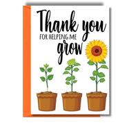 Teacher thank you card collection appreciation teaching assistant nursery mentor end of term leaving school card (Thank you for helping me grow)