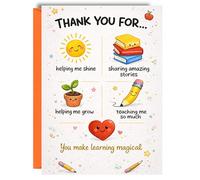 Teacher thank you card collection appreciation teaching assistant nursery mentor end of term leaving school card (Thank you for)