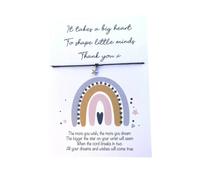 Teacher thank you Card, Wish Bracelet for Teaching Assistant, Nursery Teacher or Childminder Gift